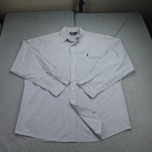 Polo Ralph Lauren Shirt Mens XL Blue Lowell Sport Check Button Down Long Sleeve